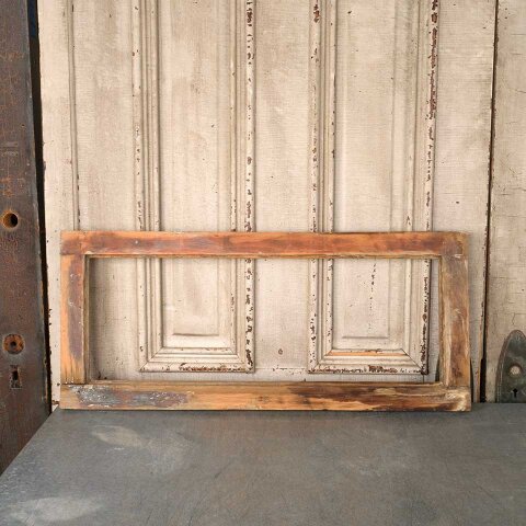 #56011 32x14 Antique Wood Transom Window Frame image 4