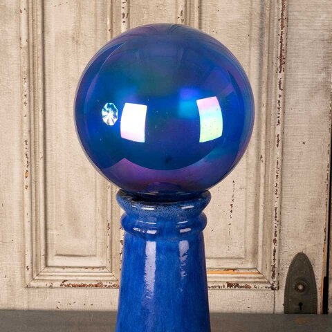 #56080 11x31 Vintage Glass Gazing Ball w/ Pedestal image 5
