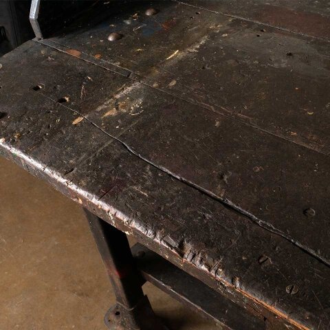 #56320 55x37 Antique Industrial Wood Workbench image 6