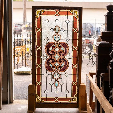 32x65 Large Antique Stained Glass Window